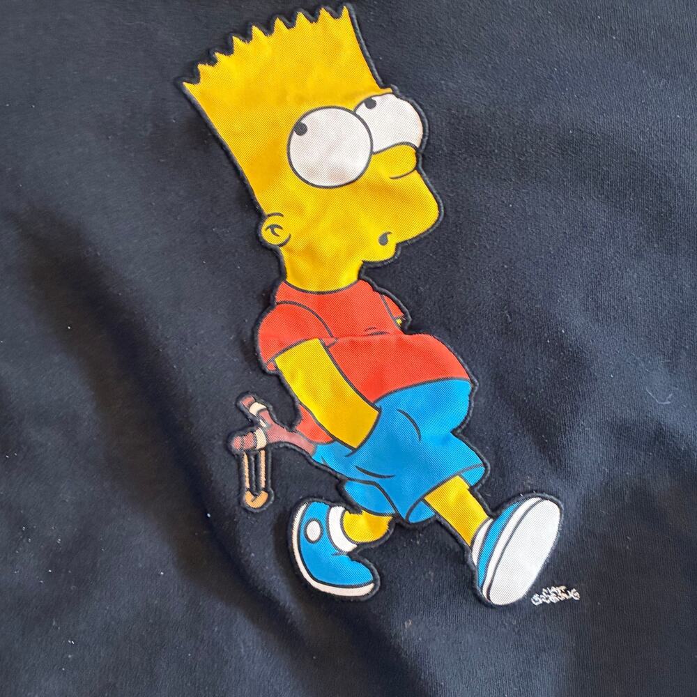 Pull & Bear The Simpsons Bart Graphic Sweatshirt Black Size Small - Picture 2 of 8
